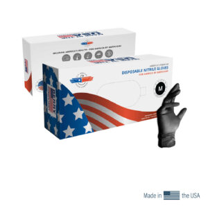 US Glove Industrial Box Featured US Medical Glove Black Nitrile Industrial Glove (100)